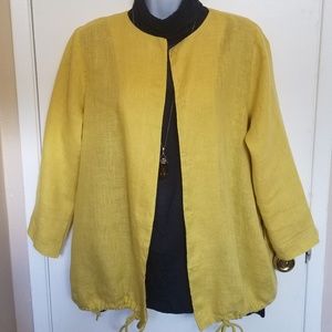 Linen mustard color summer jacket